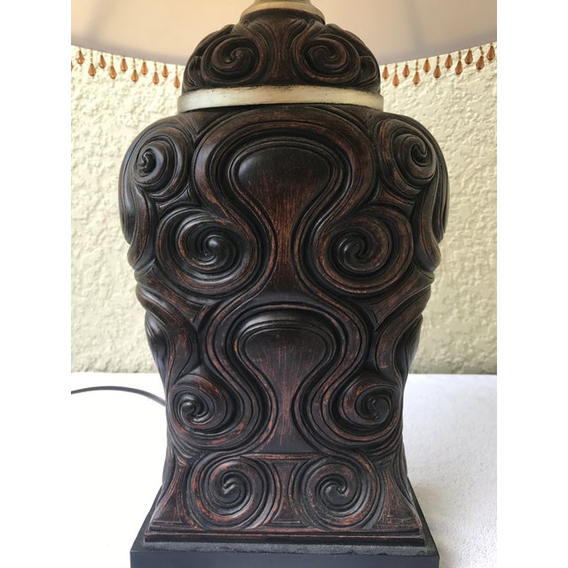 Hand Carved Wooden Accent Table Lamp Chairish