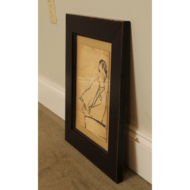 Custom Soicher Marin Sketch, 'Man Seated' For Sale - Image 4 of 13