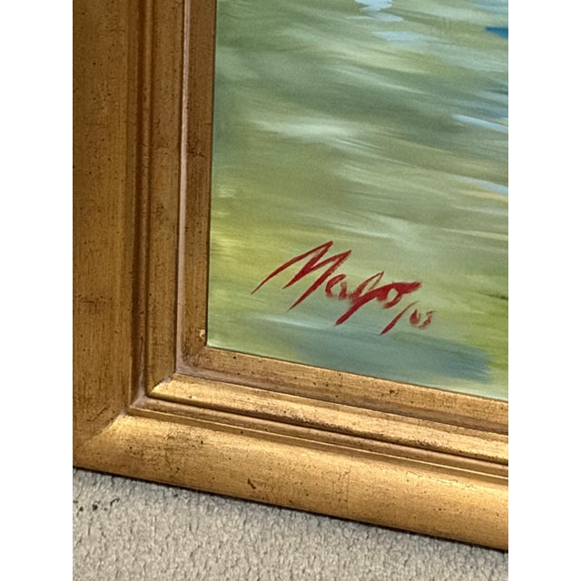 Wood 1960s Portofino: A Jewel of the Italian Riviera, Oil Painting For Sale - Image 7 of 9