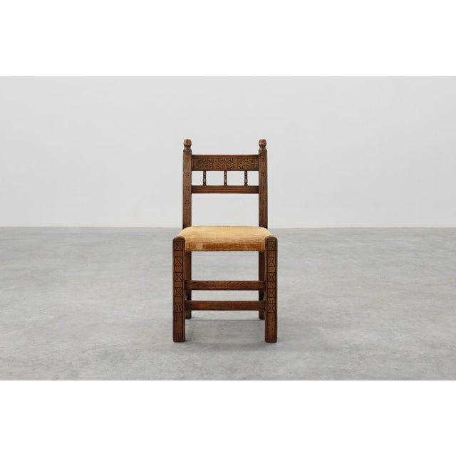 Spain / 19th century / side chair / oak, fabric / Spanish / Antique / French Provincial A charming 19th-century Spanish...