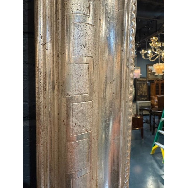 Pair of French Silver Louis Philippe Frames With Geometric Pattern For Sale - Image 4 of 7