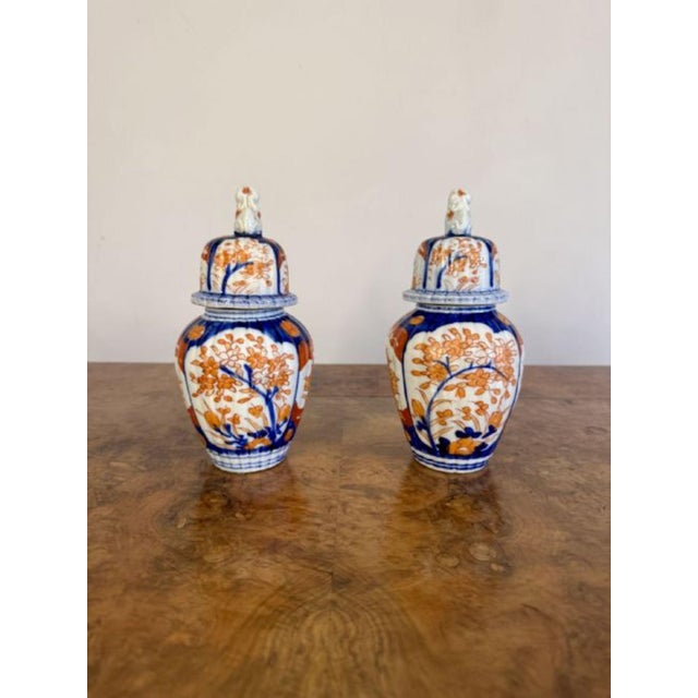 Antique Japanese Imari Lidded Vases, 1900, Set of 4 For Sale - Image 4 of 7
