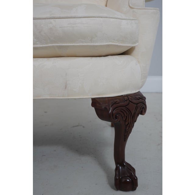 Pair Southwood Ball & Claw Mahogany Wing Chairs For Sale - Image 10 of 18