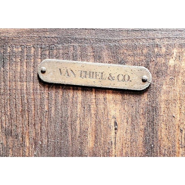 Brown Vintage Modern Industrial Steel Frame & Wood Large Coffee Table by Van Thiel & Co. For Sale - Image 8 of 13