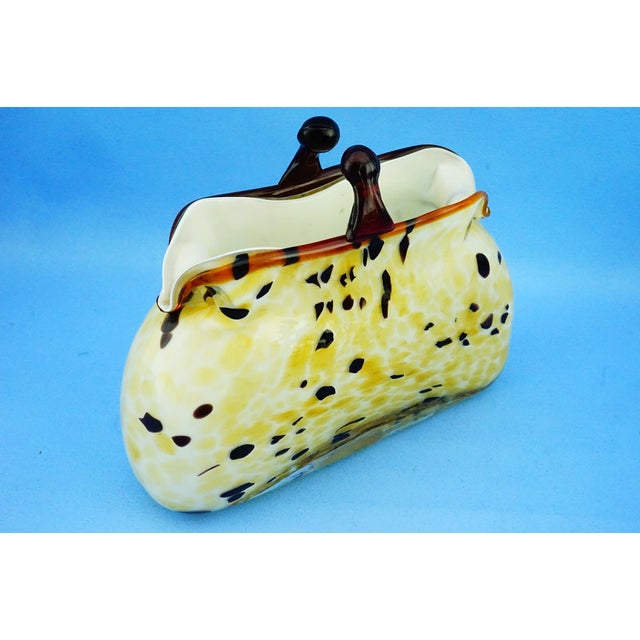 20th Century Sculpture in the Shape of a Bag Vase in Spotted Sommerso Glass attributed to Franco Moretti, Murano, 1980s For Sale - Image 16 of 18