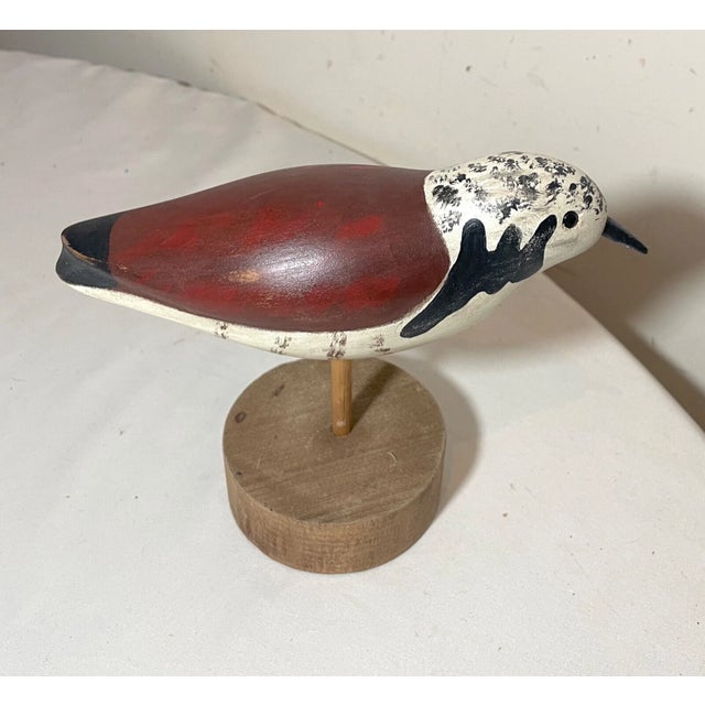 Wood 07' Carved Wood Ruddy Turnstone Richard Connolly Shore Bird Duck Decoy Sculpture For Sale - Image 7 of 11