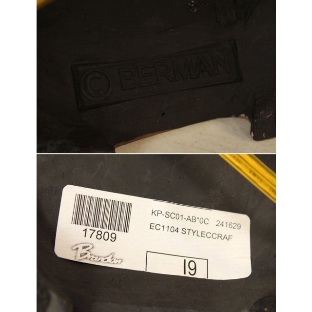 2000 - 2009 Distressed Painted Finish Pair Wrought Iron Table Lamps For Sale - Image 5 of 12