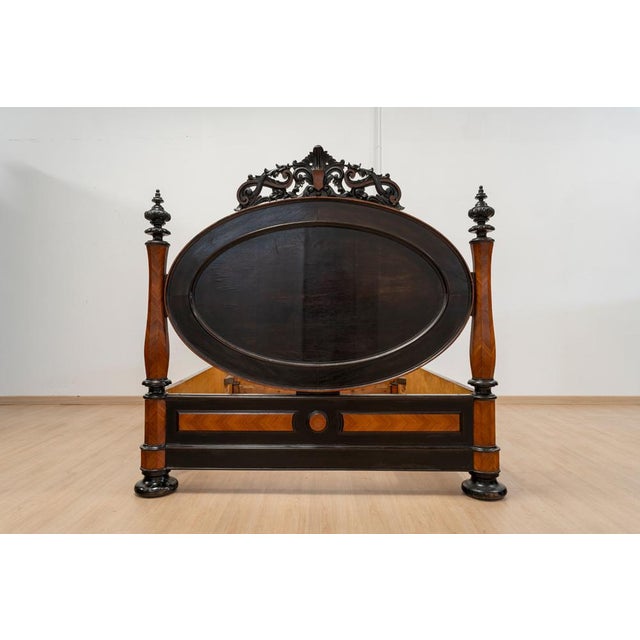 Large Antique Portuguese Romantic Bed, 19th Century For Sale - Image 9 of 17