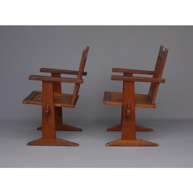 Oregon Pine Armchairs, 1930s, Set of 4 For Sale - Image 15 of 18