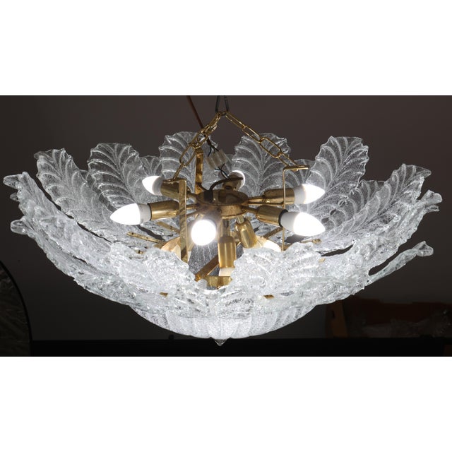 1970s Taormina, Large Size Murano Clear Trasparent Vintage Glass Ceiling Light For Sale - Image 10 of 15