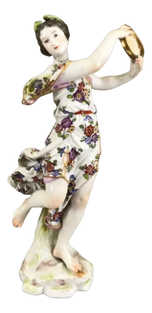 Girl with a Tambourine Porcelain Figure from Oswald Lorenz