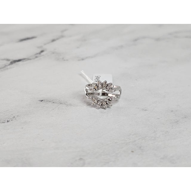 Vintage Diamond Ring Guard Enhancer 14k White Gold, Size 5.5 For Sale - Image 4 of 5