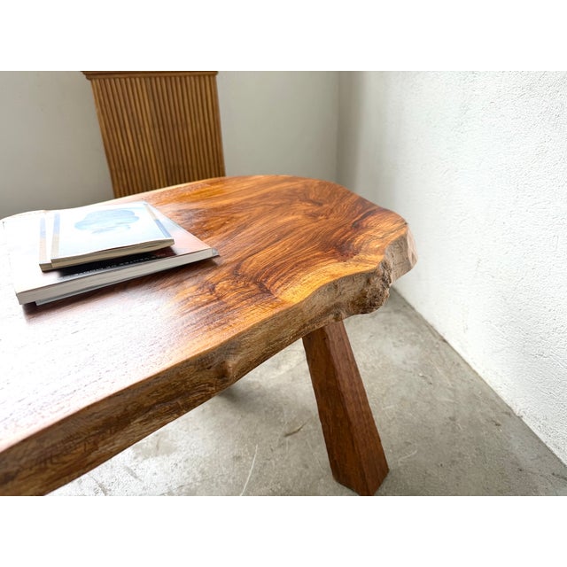 Vintage French Brutalist Coffee Table in Walnut, 1970s For Sale - Image 15 of 18
