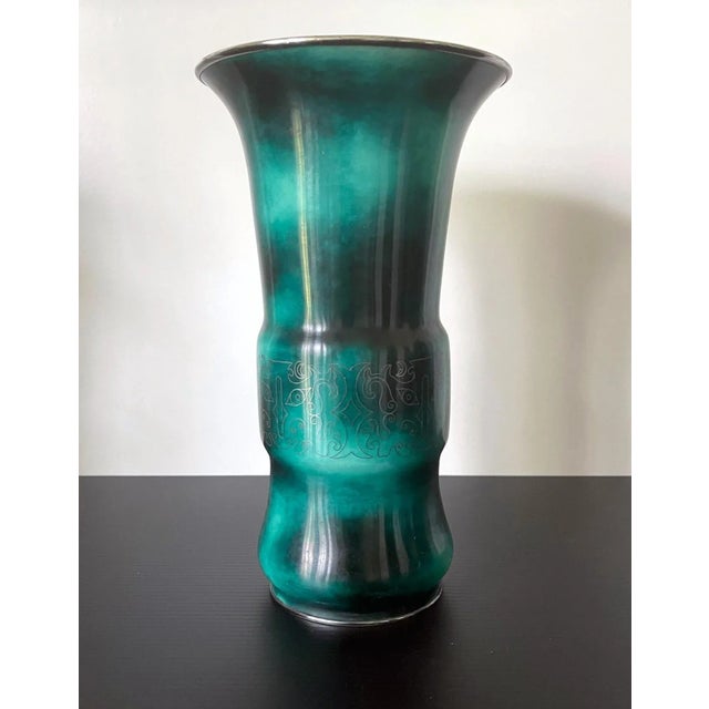 Early 20th Century Japanese Cloisonne Vase with Silver Inlays by Ando Jubei For Sale - Image 5 of 12