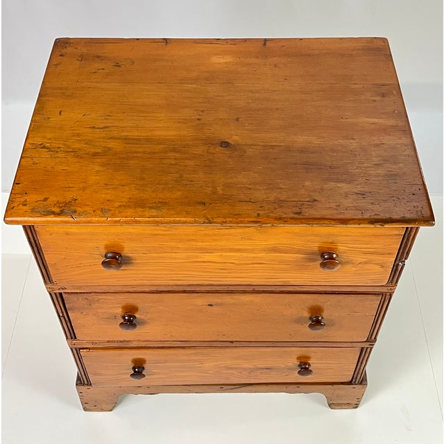 19th Century Antique Pine Three-Drawer Chest For Sale - Image 11 of 17