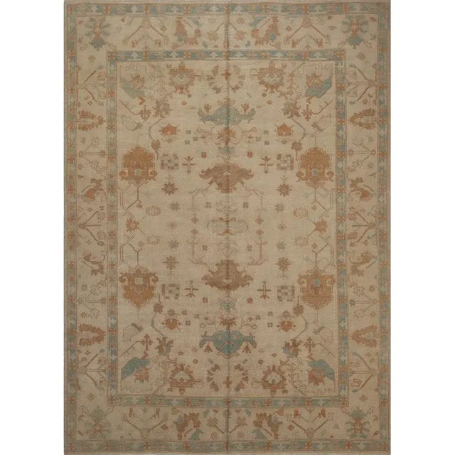 Handwoven Beige Turkish Oushak Area Rug 9'2" X 12'4" For Sale In Dallas - Image 6 of 7