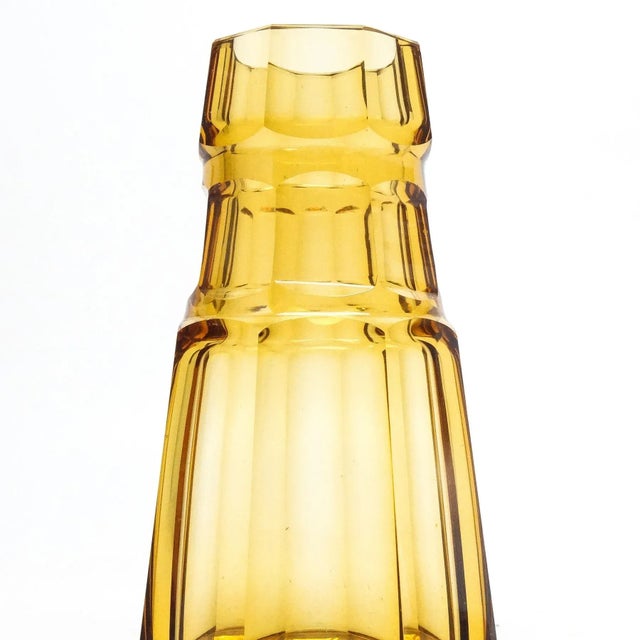 Glass Art Deco Vase from Moser, Former Czechoslovakia, 1930s For Sale - Image 7 of 10