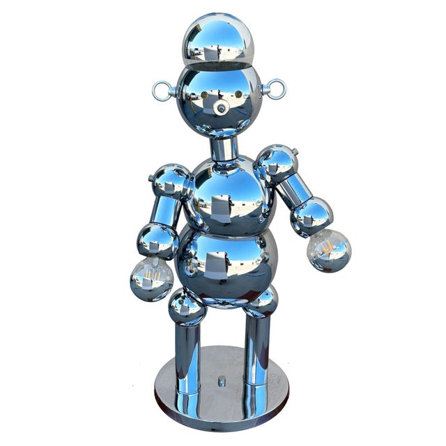 The 1970s chrome ball joint robot lamp by Torino Lamps is a striking, retro piece of functional art, combining futuristic...