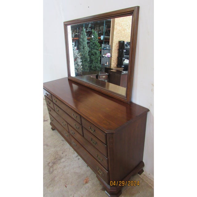 Ethan Allen Georgian Court Cherry Dresser Chest Mirror Chairish