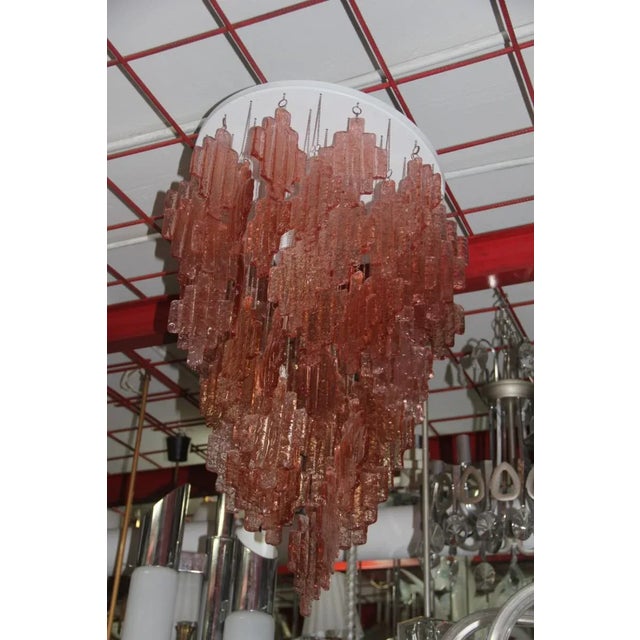 Pink Murano Glass Chandelier from Mazzega, 1970s For Sale - Image 9 of 9
