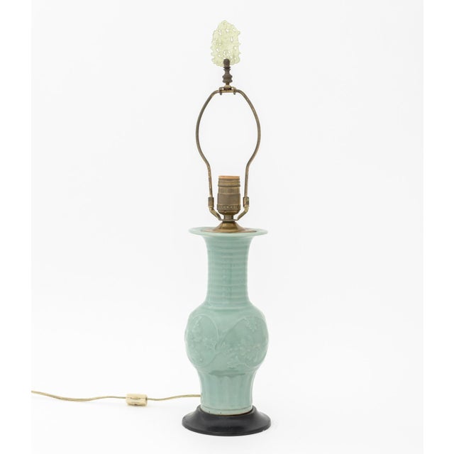Chinese Celadon Glazed Vase Mounted as a Lamp For Sale In New York - Image 6 of 7