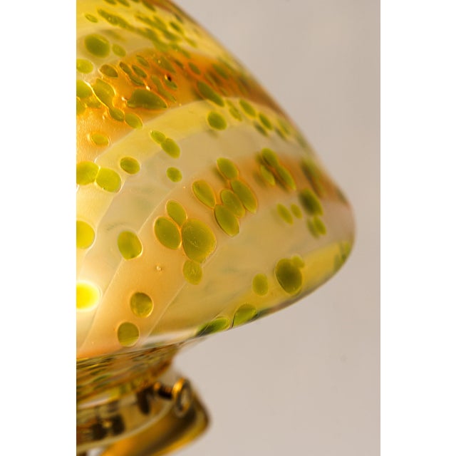 1900 - 1909 Antique Table Lamp with Loetz Glass Shade, 1908 For Sale - Image 5 of 17