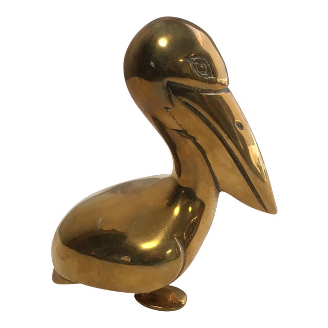 Brass Pelican Statue Chairish
