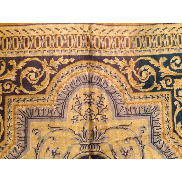 1930 Antique Spanish Savonnerie Rug, in Room Size, W/ Central Medallion For Sale In New York - Image 6 of 6
