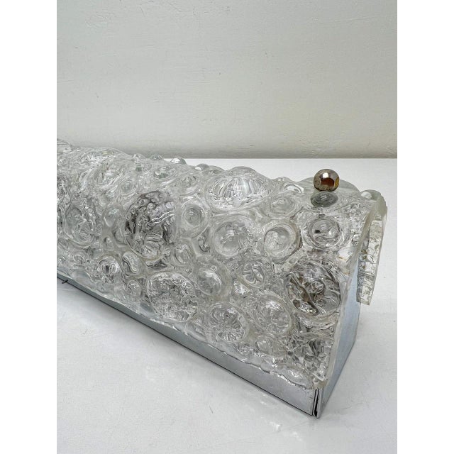 Long Bubble Ice Glass Tube Wall Lamp from Hillebrand Lighting, 1970s For Sale - Image 10 of 16