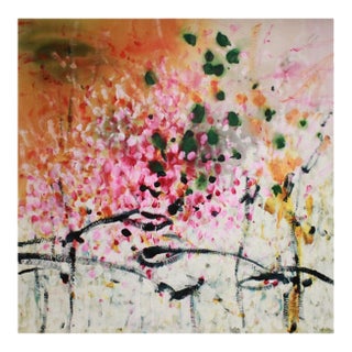 "Green Butterflies" Original Abstract Painting by Mel Rea For Sale