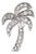 0.23ctw Diamond Palm Tree Pendant 14k White Gold Floating Drop For Sale