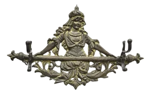 Vintage Victorian Style Cast Iron Figural Maiden Wall Coat Hat Hook