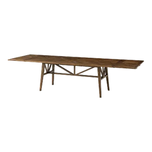 Dark Oak Parquetry Extending Dining Table