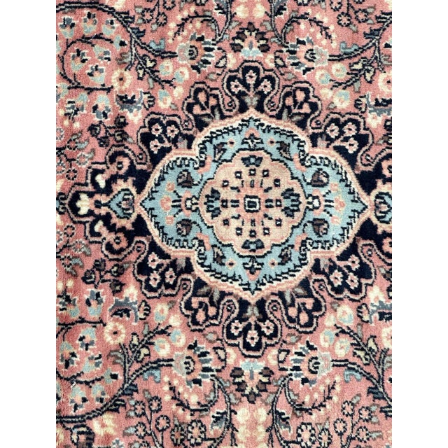 Beautiful vintage Pakistani rug with nice Persian design rugs and nice colours with pink, white, sky blue and dark blue,...
