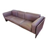 Mid Century Modern 405 Duc Sofa by Mario Bellini for Cassina in Plum Leather For Sale