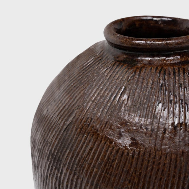 Chinese Ridged Wine Jar, C. 1900 For Sale - Image 4 of 4