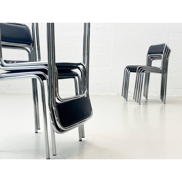 Vintage Italian Bauhaus-Style Stackable Chair, 1980s For Sale - Image 14 of 15