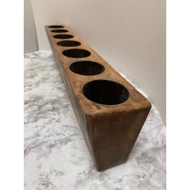 Vintage French Wood Sugar Mold or Candle Vessel For Sale - Image 4 of 7