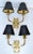 Maison Jansen French Bronze & Brass Sconces by Maison Jansen Black & Gold Paper Shade - Pair For Sale - Image 4 of 13