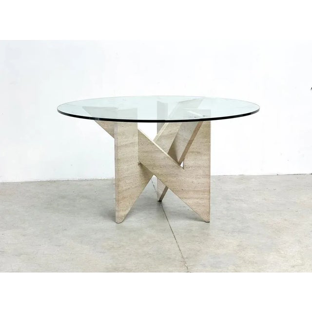 1970s Architectural Travertine Dining Table, 1970s For Sale - Image 5 of 7