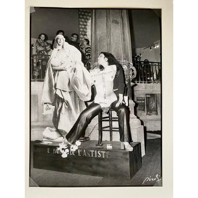 Patrick Siccoli, The Artist's Kiss (FIAC 1977), silver print. Signed in white ink on the image. Signed, annotated, dated,...
