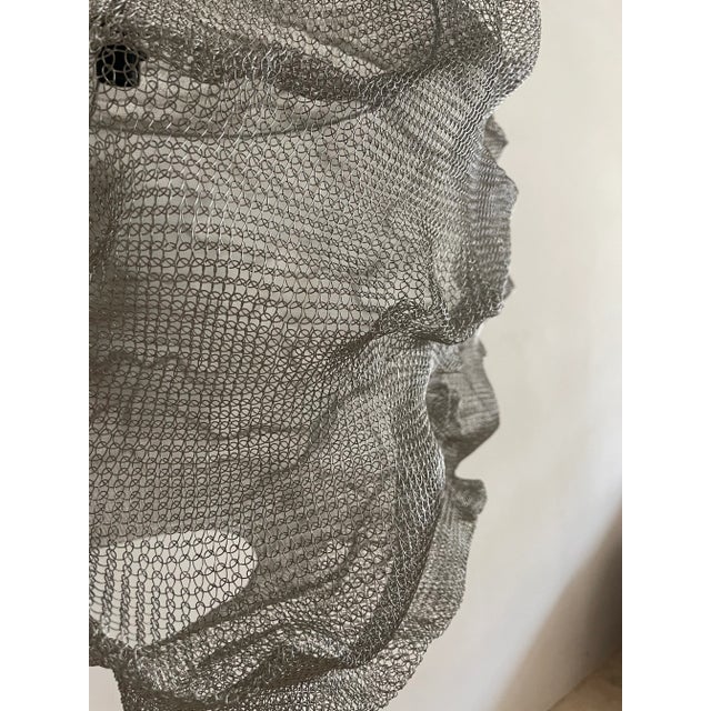 Silver 21st Century Handcrafted Knitted Lamp Cloud in Silver Color, D80cm For Sale - Image 8 of 9