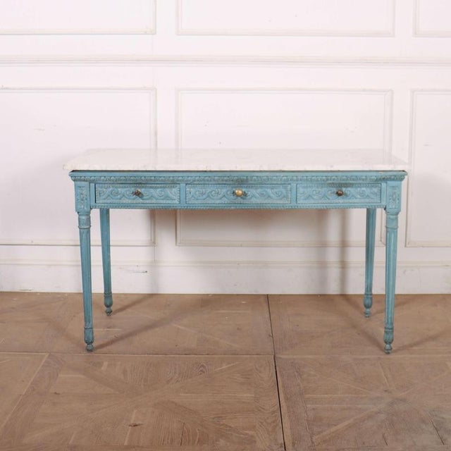 Italian Carved Console Table with Marble Top For Sale - Image 12 of 12