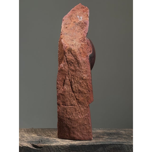 Vintage Modernist Shona Hand Carved Stone Sculpture of Two Figures For Sale - Image 4 of 8