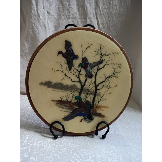 1960s Mid-Century Bacova Guild 14" Fiberglass Mallard Duck Lazy Susan by Grace B. Gilmore For Sale - Image 11 of 12