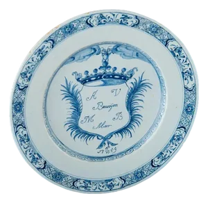 Delft Blue and White Armorial Plate With the Coat of Arms Delft, 1686-1701