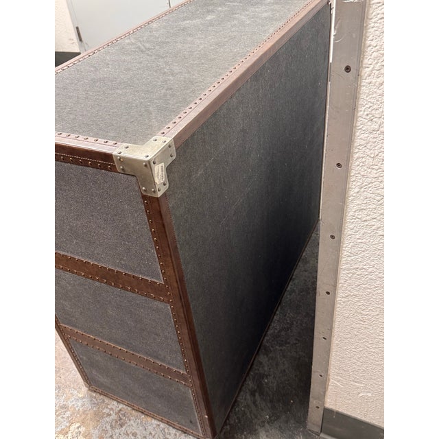 Textile Restoration Hardware Eldon Steamer Trunk Dresser For Sale - Image 7 of 12