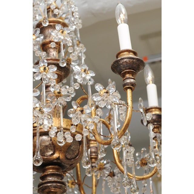 1930s Genovese Two-Tone Giltwood & Crystal Chandelier, Italy For Sale - Image 16 of 17