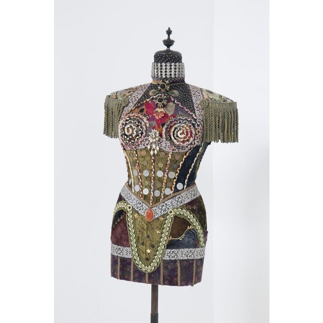 Susanna Hardage, Mannequin with Textile Assemblage, Coins and Costume Jewellery, 1980s, Mixed Media Sculpture For Sale - Image 14 of 16