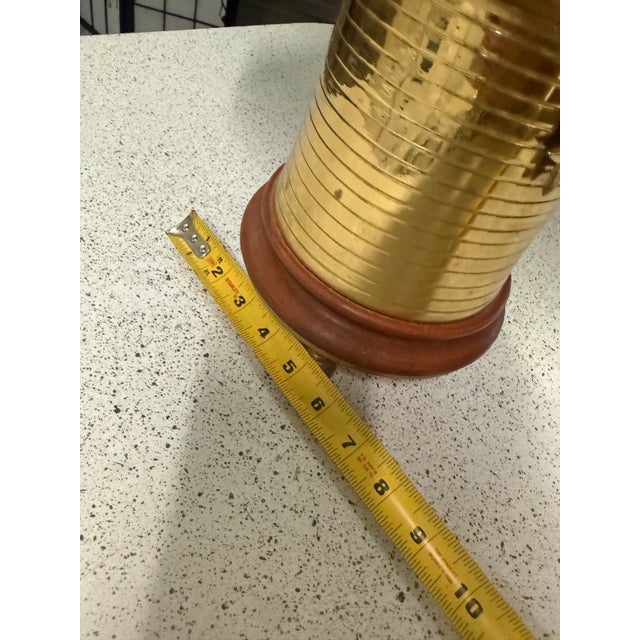 Unique Brass Antique Jar Table Lamp With Shade For Sale - Image 10 of 10